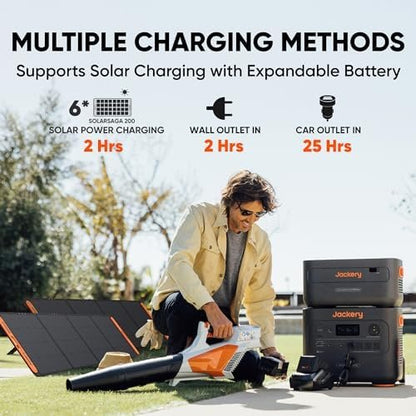 Jackery Solar Generator 4000 Kit, Explorer 2000 Plus and 1X PackPlus E2000 Plus Expandable Battery with 2X200W Solar Panel, 4085 Wh LiFePO4, 3000W Output for Outdoor RV Camping & Home Emergency