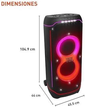 JBL Partybox Ultimate – Multi Purpose Party Speaker, with Wi-fi & Bluetooth Connectivity, Wireless, Lightshow, IPx4 Slashproof, Dual Mic & Guitar Inputs, Handle & Sturdy Wheels, Black